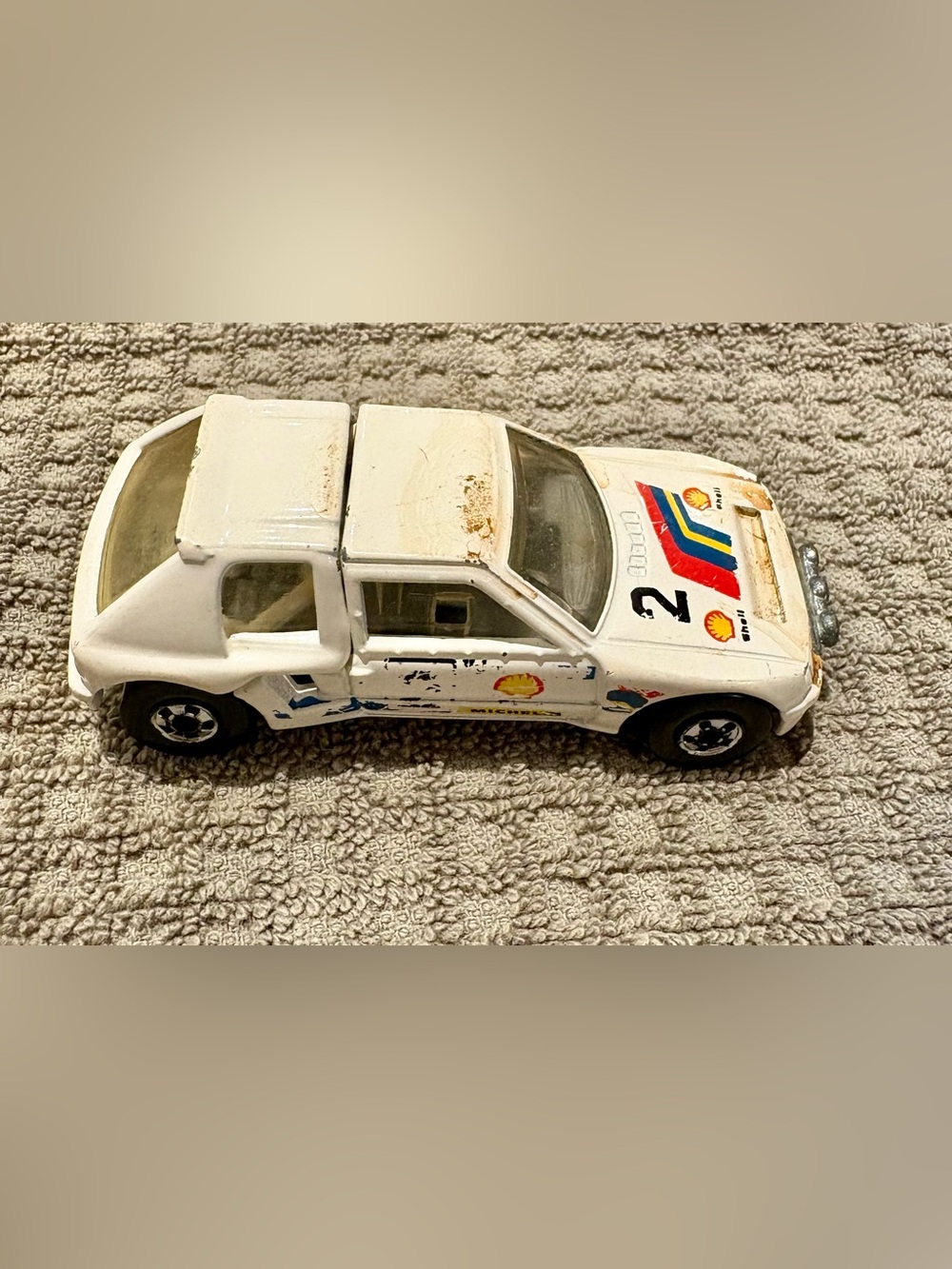 Vintage Hot Wheels SPEED FLEET #105 PEUGEOT 205 RALLYE White Diecast 1989 Loose